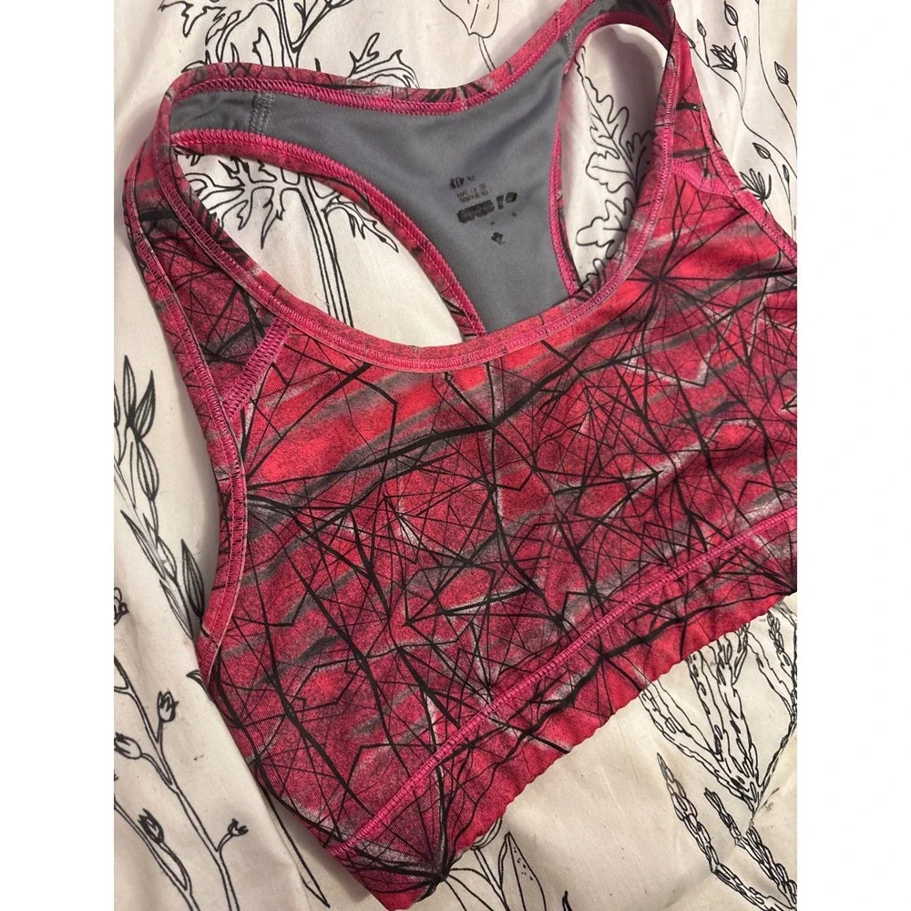 Nike‎ Pro Women's Hot Pink Abstract Design Sports Bra, Small